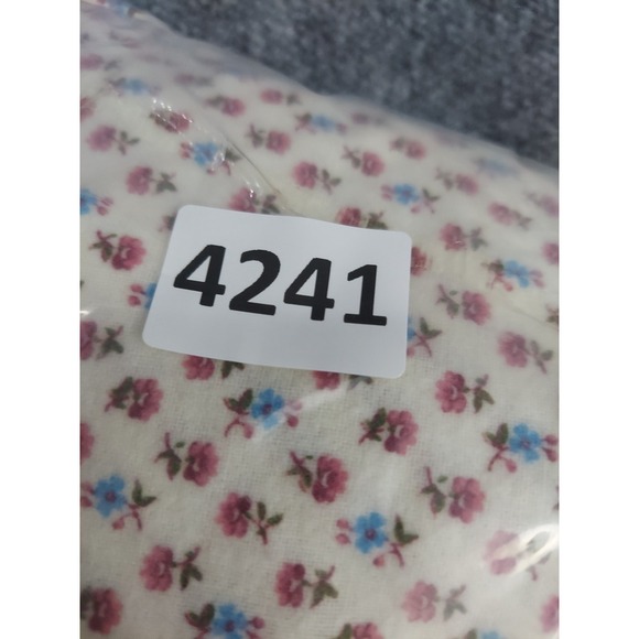 Vtg Flannel Nightgown Large Beige Pink Floral Long Lace USA Made Cottagecore - Picture 11 of 11